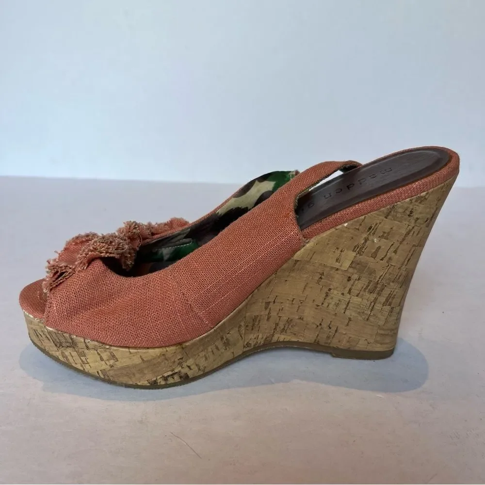 Madden Girl Women's Coral Cloth Wedge Sandals Size 6 1/2